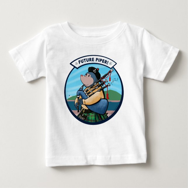 Future Piper Bagpipe Player Pipe Band Baby T-shirt (Vorderseite)