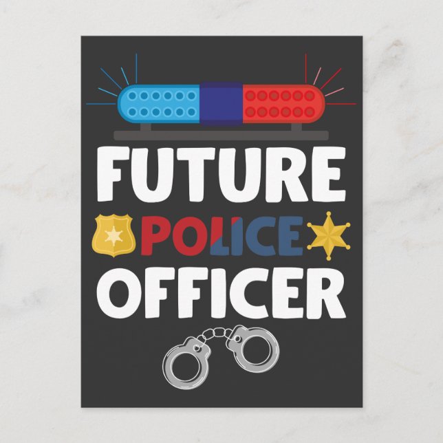 Future Police Officer Costume Policeman Kid Postkarte (Vorderseite)