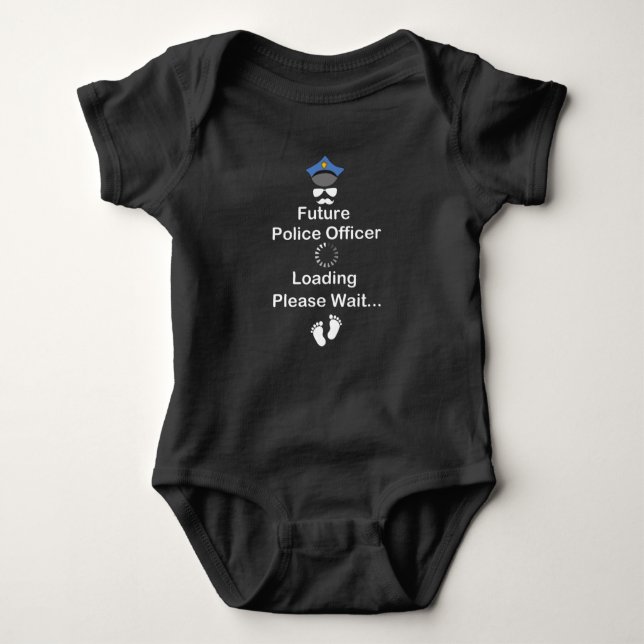 Future Police officer loading please wait... Baby Strampler (Vorderseite)
