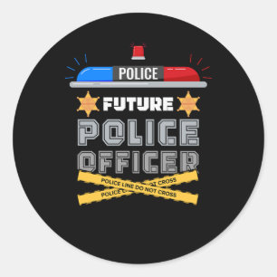Future Police Officer Polizist Funny Novelty Mein  Runder Aufkleber