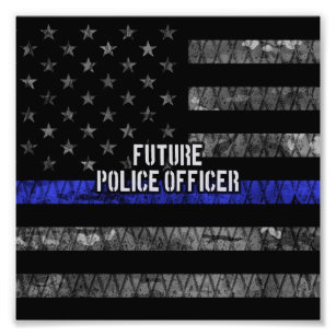 Future Police Officer Thin Blue Line störte Fl Fotodruck