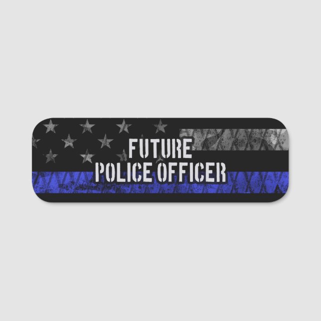 Future Police Officer Thin Blue Line störte Fl Namensschild (Vorderseite)