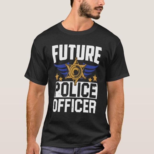 Future Police Officer Uniform Hat Puff T-Shirt (Vorderseite)