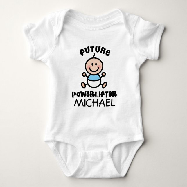 Future Powerlifter Personalisiert Baby Shirt (Vorderseite)
