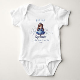 Future Quinceañera Baby Outfit - Blue Dress Gift Strampler