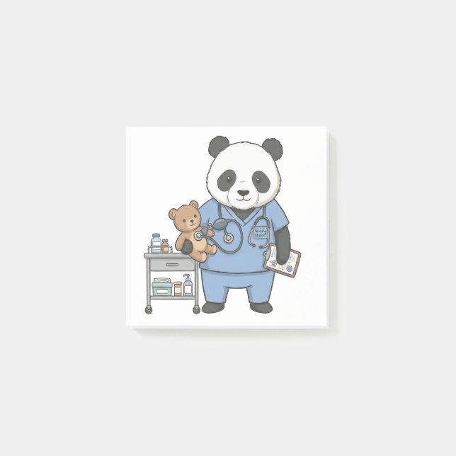 Future RN Panda: Adorable Medical Student  Post-it Klebezettel (Vorderseite)