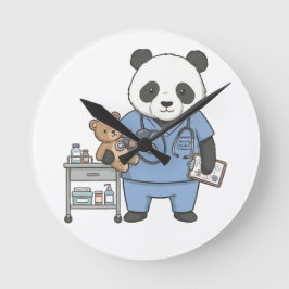 Future RN Panda: Adorable Medical Student  Runde Wanduhr