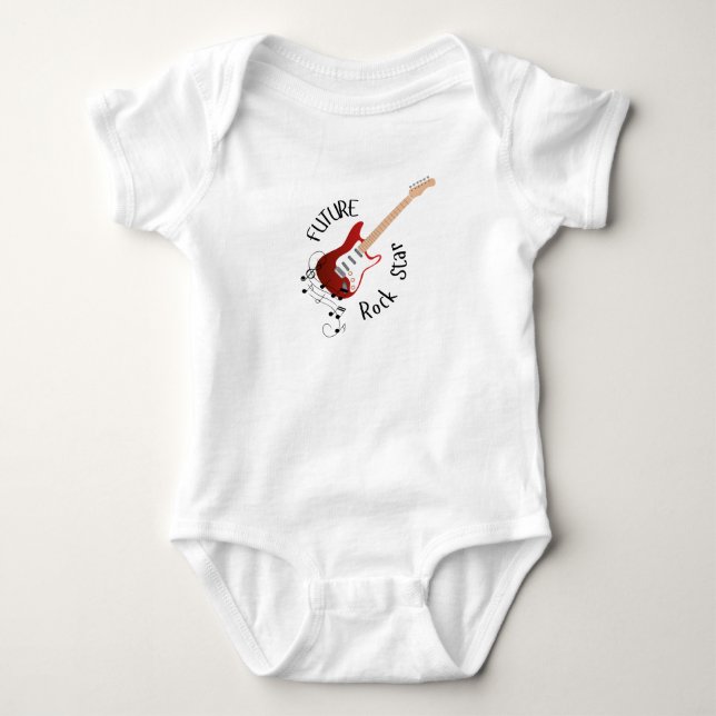 "Future Rock Star" Red Baby One Piece Strampler (Vorderseite)