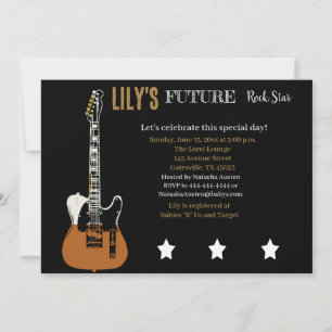 Future Rocker Baby Shower Brown Einladung