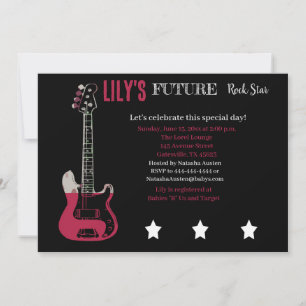 Future Rocker Baby Shower Pink Einladung