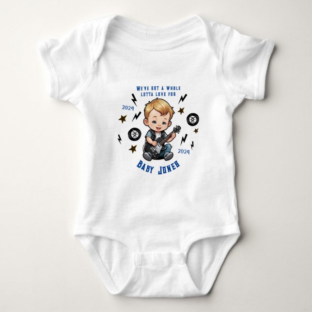 Future Rocker Rock'n'Roll Lotta Liebe Baby Boy Baby Strampler (Vorderseite)