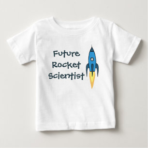 Future Rocket Scientist Blue Outer Space Boy Funny Baby T-shirt