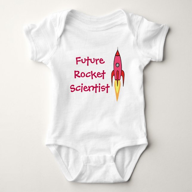 Future Rocket Scientist - Feminist für rosa Rakete Baby Strampler (Vorderseite)
