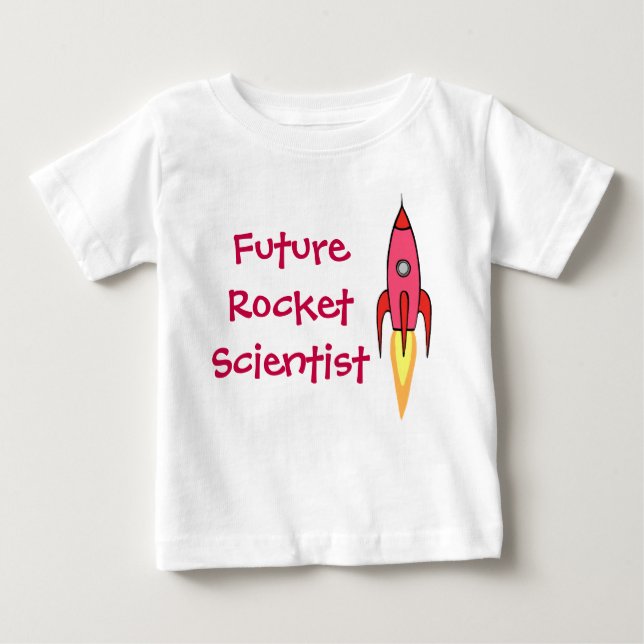 Future Rocket Scientist - Feminist für rosa Rakete Baby T-shirt (Vorderseite)