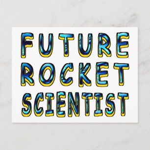 Future Rocket Scientists in 3D Postkarte