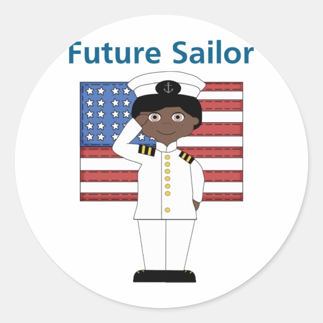 Future Sailor Boy American Runder Aufkleber (Vorderseite)