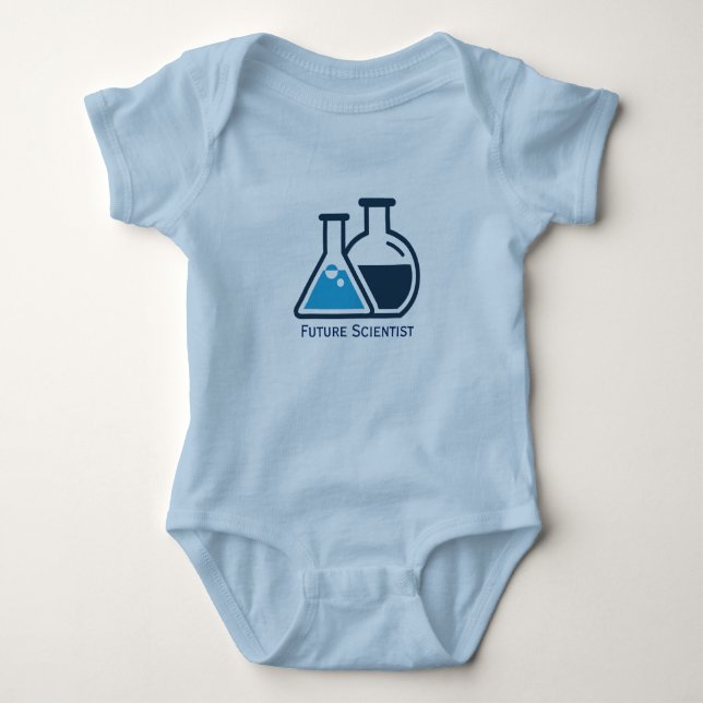Future Scientist Beakers Design Baby Clothing Strampler (Vorderseite)