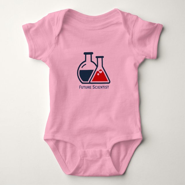 Future Scientist Beakers Design Baby Clothing Strampler (Vorderseite)