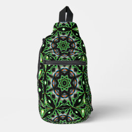 Future Shapes Metallic Green Mandala Crossbody Bag