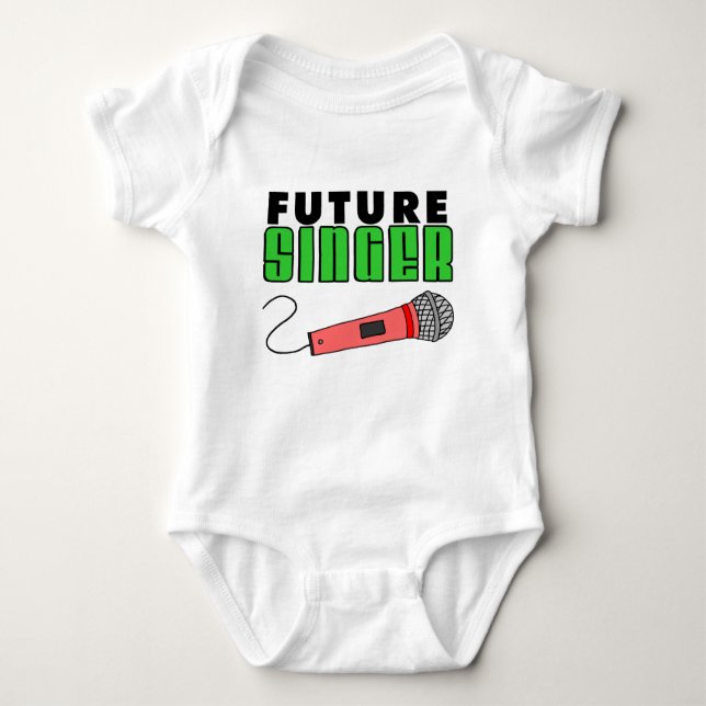 Future Singer Pink Microphon Baby Strampler (Vorderseite)