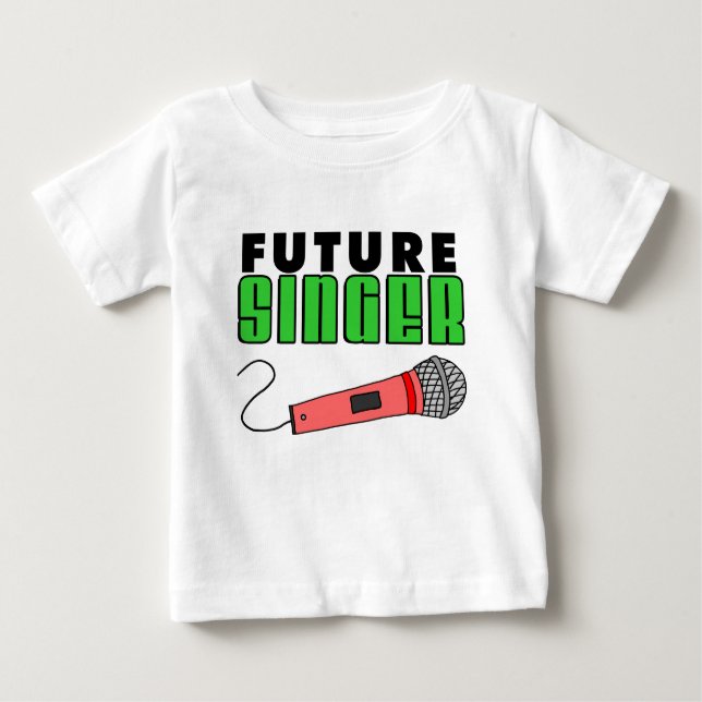 Future Singer Pink Microphon Baby T-shirt (Vorderseite)