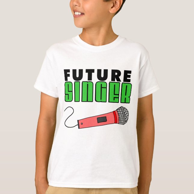 Future Singer Pink Microphon T-Shirt (Vorderseite)