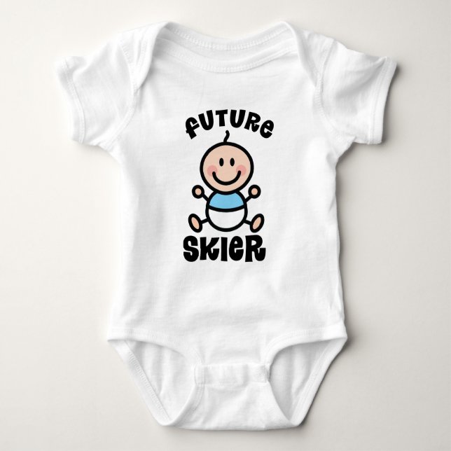 Future Skier Baby Geschenk Baby Strampler (Vorderseite)