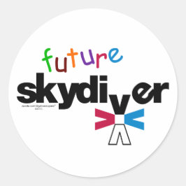Future Skydiver Runder Aufkleber
