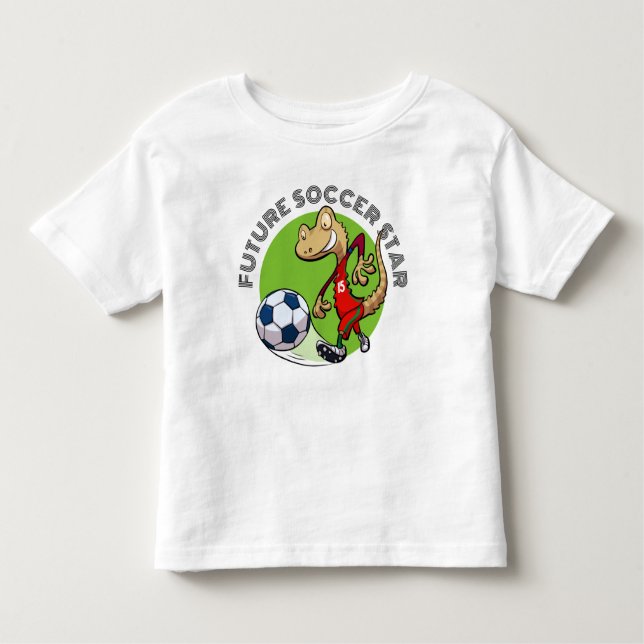 Future Soccer Star Funny Gecko Footballer Cartoon Kleinkind T-shirt (Vorderseite)
