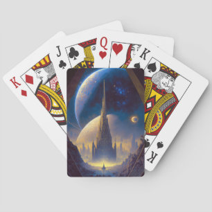 Future Space City Sci-Fi Art Playing Cards Spielkarten
