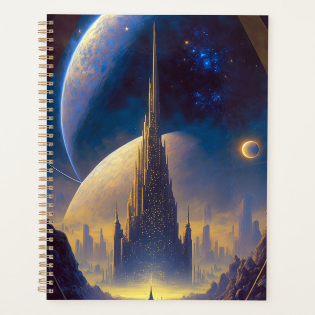 Future Space City SciFi Art Planner Planer (Vorderseite)