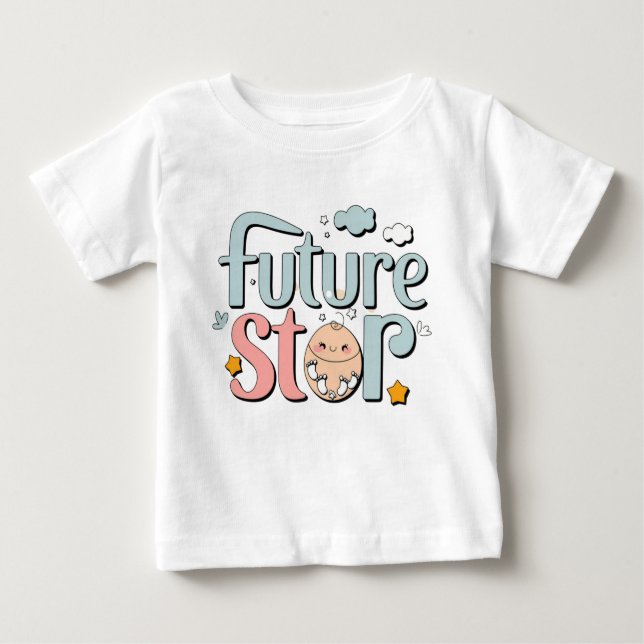 Future Star - Niedliche Baby Footprints Baby T-shirt (Vorderseite)