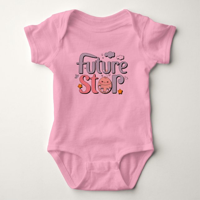 Future Star - Niedliche Baby Footprints Strampler (Vorderseite)