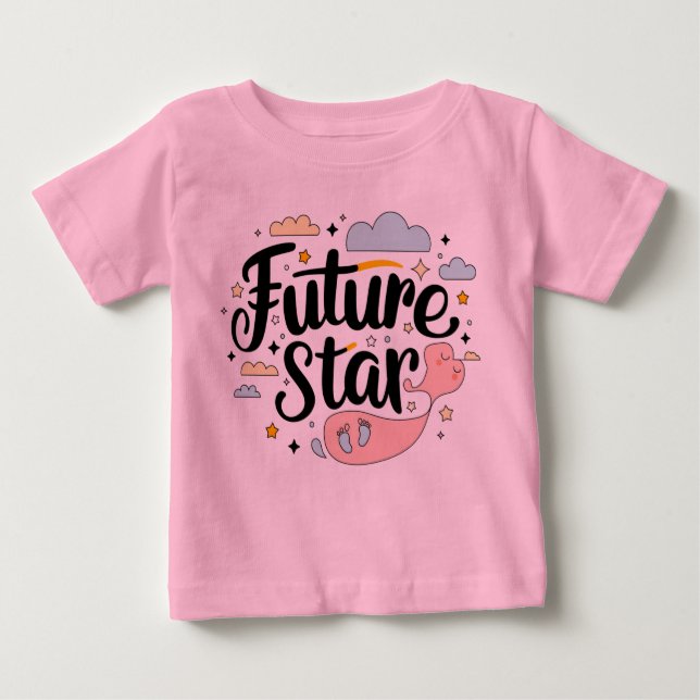 Future Star - Whimsical Baby Bump Baby T-shirt (Vorderseite)