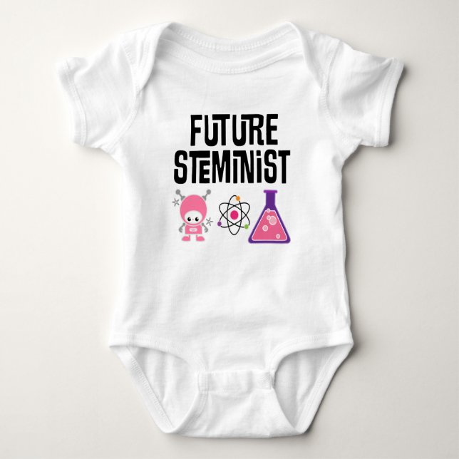 Future Steminist Baby Girl Scientist Baby Strampler (Vorderseite)