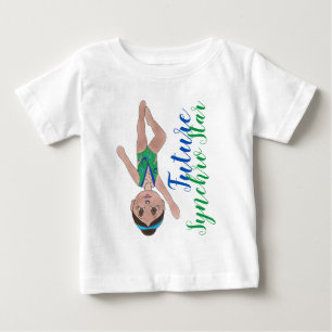 Future Synchro Star Blue Synchronized Swimmer Girl Baby T-shirt