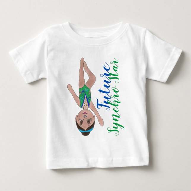 Future Synchro Star Blue Synchronized Swimmer Girl Baby T-shirt (Vorderseite)