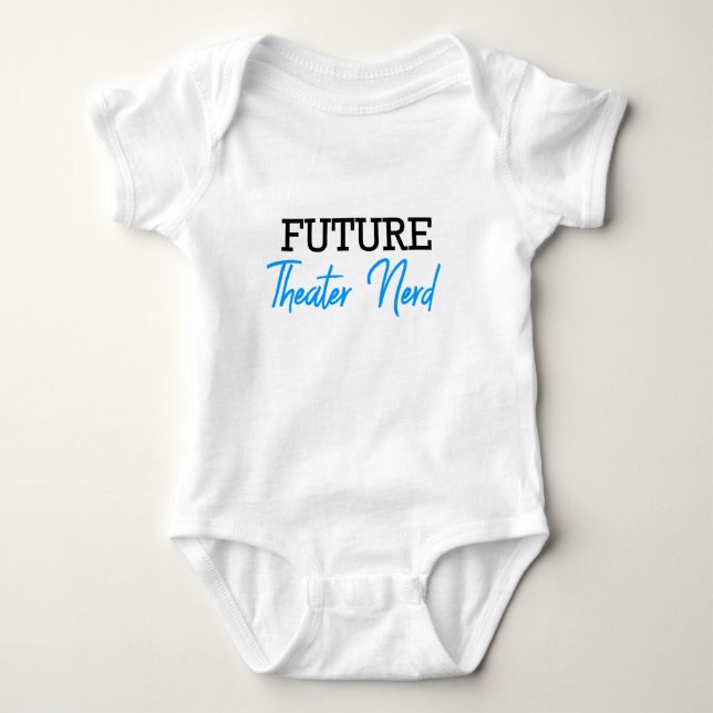 Future Theater Nerd Blue Baby Strampler (Vorderseite)