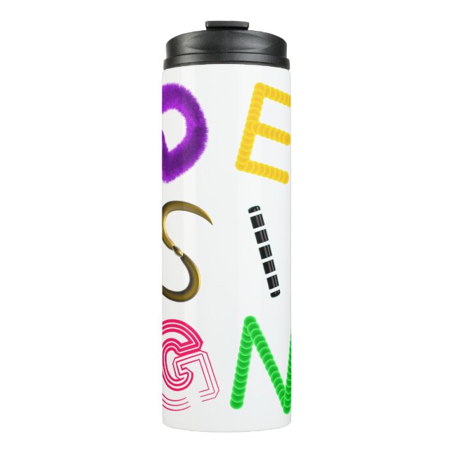 "Future Typo" 3D Typografie Thermal Tumbler Thermosbecher (Vorderseite)
