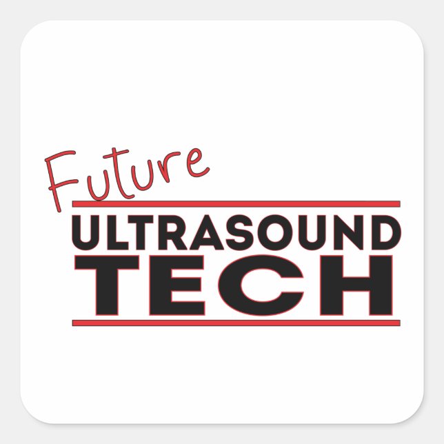 Future Ultrasound Tech Quadratischer Aufkleber (Vorderseite)