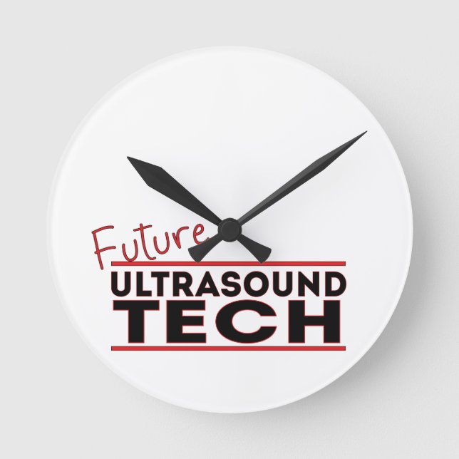 Future Ultrasound Tech Runde Wanduhr (Vorderseite)