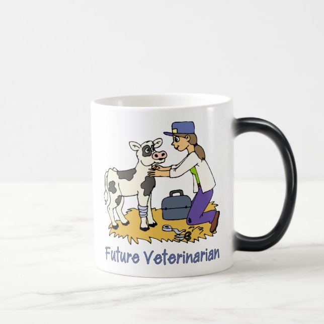 Future Vet - Mädchen mit Kuh Verwandlungstasse (Rechts)