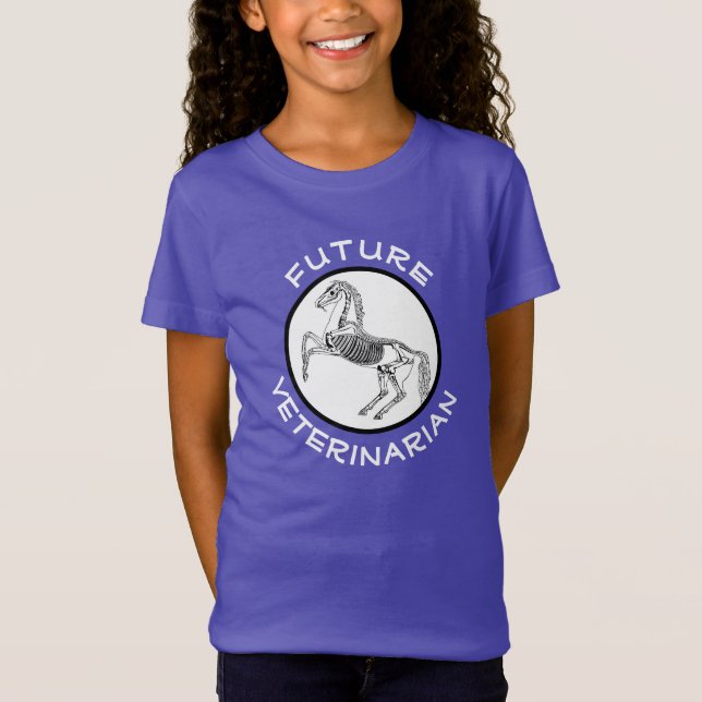 "Future Veterinarian and Horse Skeleton T - Shirt" T-Shirt (Vorderseite)