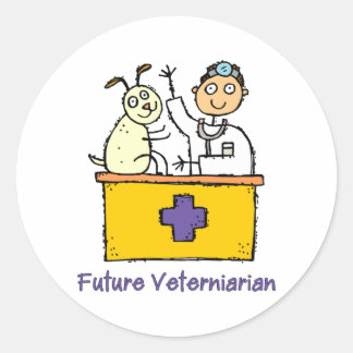 Future Veterinarian - Boy Runder Aufkleber