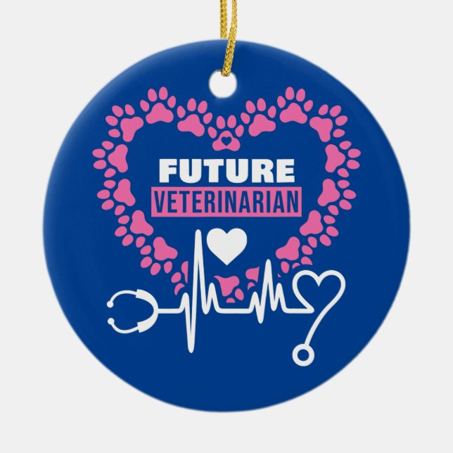 Future Veterinarian Docals Animals Lover Keramik Ornament (Vorne)