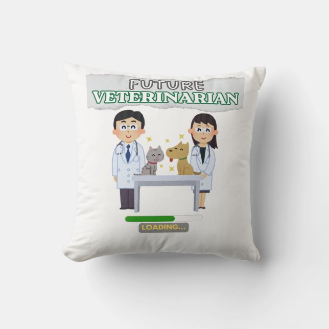 Future Veterinarian Loading – Vet Student Design Kissen (Vorderseite)