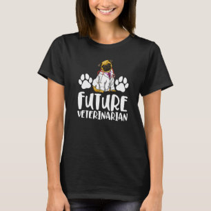 Future Veterinarian Mops Women Liebe Doggy Doctor T-Shirt