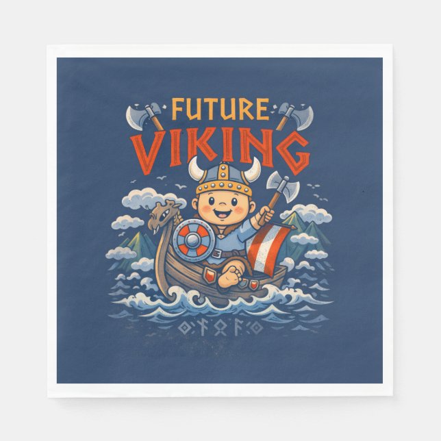 Future Viking Funny Norwegian Napkins Serviette (Vorderseite)