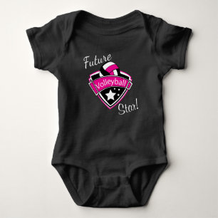 Future Volleyball Star - Hot Pink, White und Black Baby Strampler