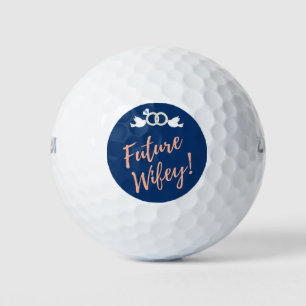 Future Wifey Love Birds in Deep Blue Golfball